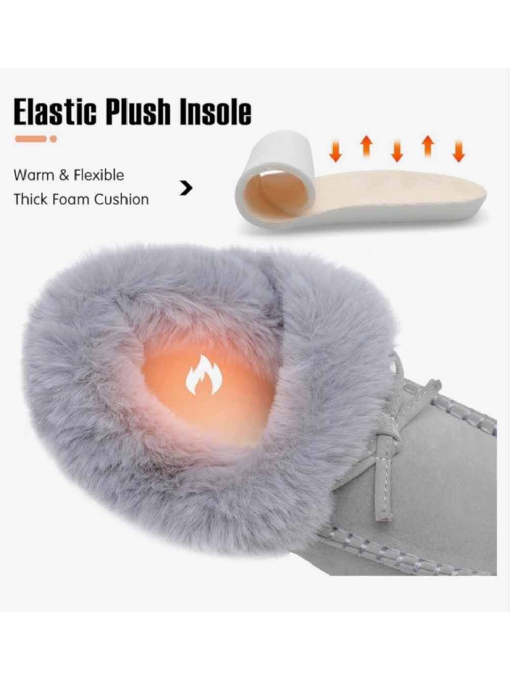 NEW BARERUN Moccasin Snow Warm Winter Fur lined Ankle Boots 8.5